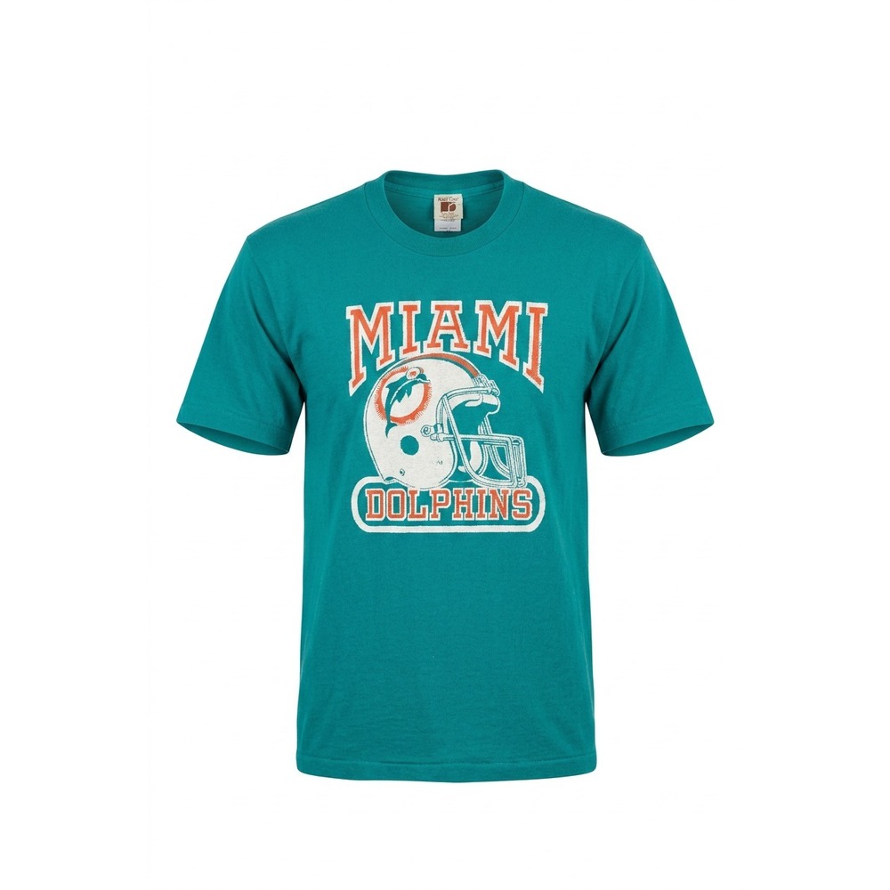 Vintage Logo 7 Miami Dolphins T‑Shirt Men's XL Single Stitch Made in USA 90s NFL